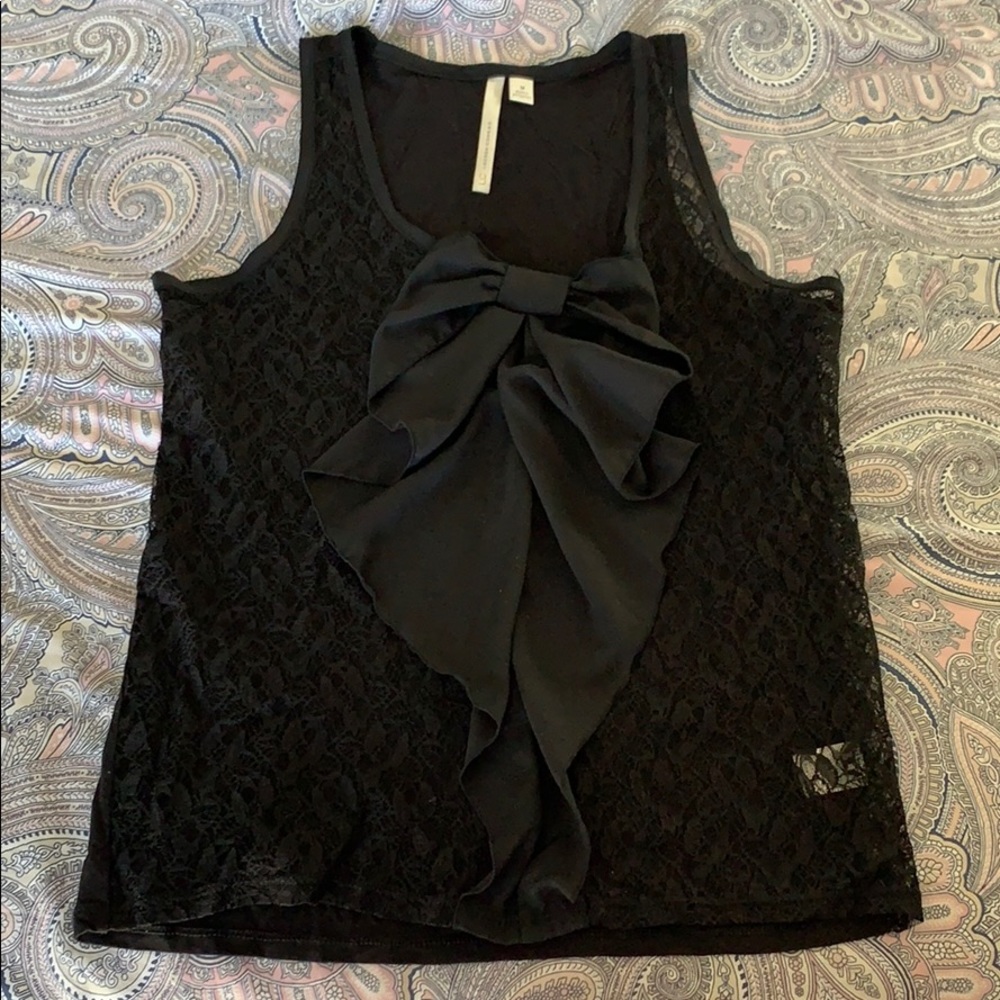 LC Lauren Conrad Lace and Bow Tank Top